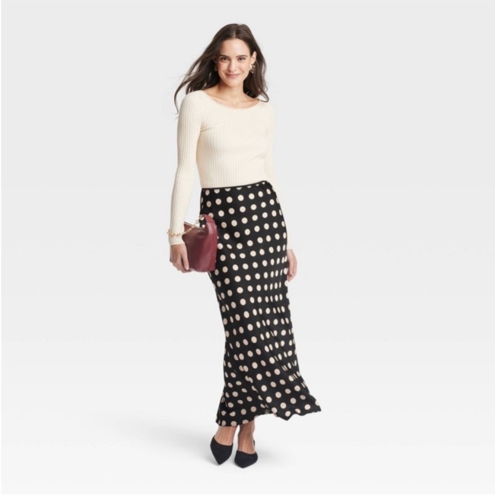 Target Polka Dot Maxi Skirt - Black and White
